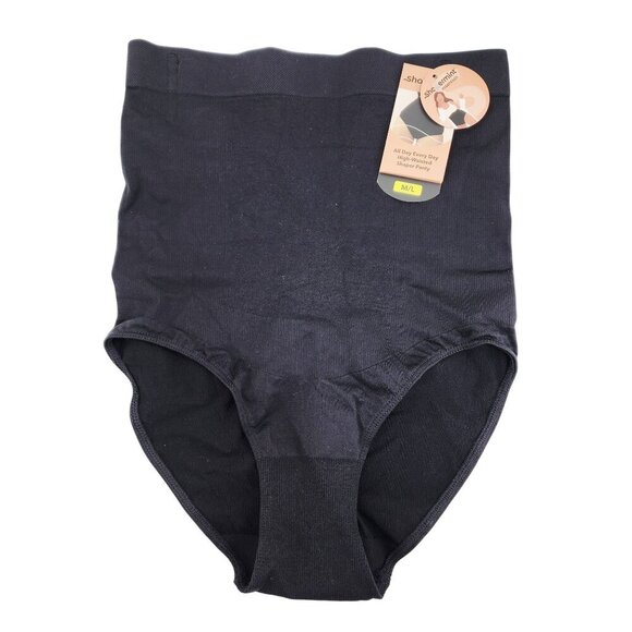 Shapermint Essentials High-Waisted Shaper Panty Size M/L Black Seamless Stretch - Picture 4 of 7